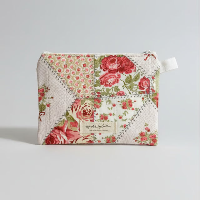 Quilted Card Wallet - Rosey