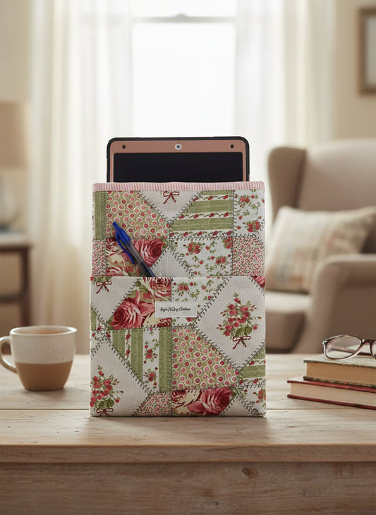 Large Quilted Book/iPad Sleeve - Rosey
