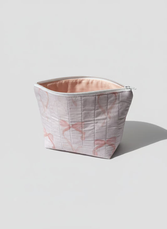 Quilted Zippered Pouch – Handmade Organizer, Makeup Bag, Travel Case "Bella"