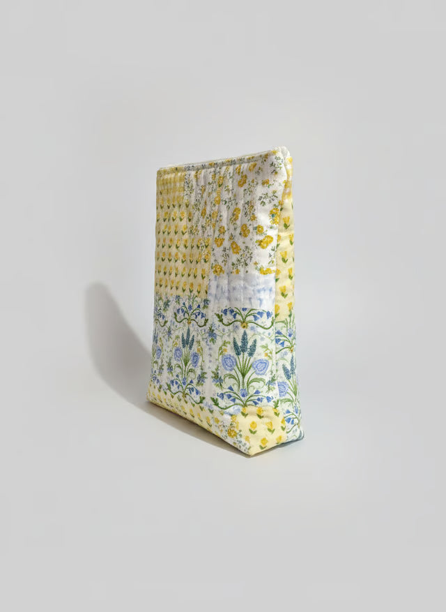 Quilted Zippered Pouch – Handmade Organizer, Makeup Bag, Travel Case "Glenda"