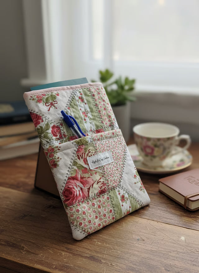 Quilted Book/Kindle Sleeve - Rosey